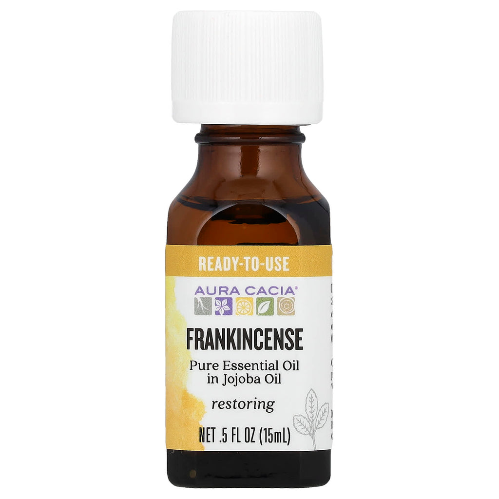 Aura Cacia, Pure Essential Oil in Jojoba Oil, Frankincense, 0.5 fl oz (15 ml)