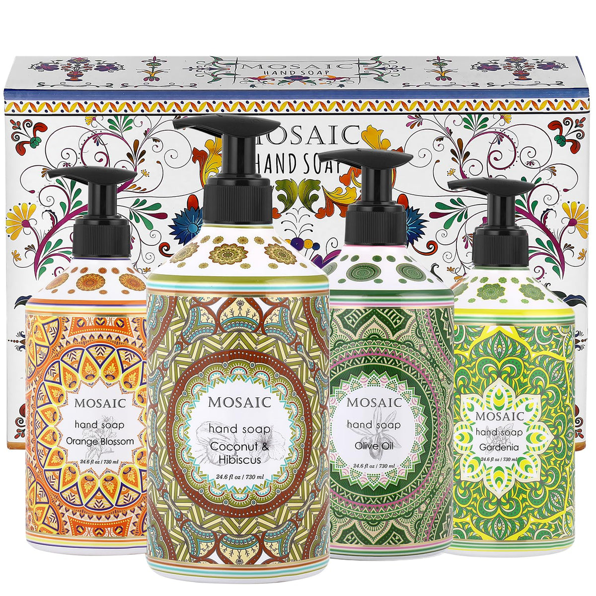 Mosaic Liquid Hand Soap Gift Set with Natural Oils