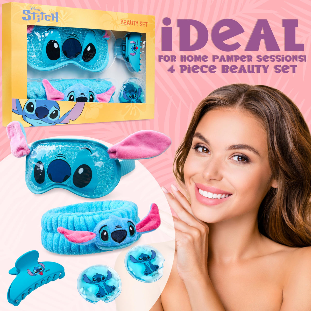 Disney Stitch Beauty Accessories Set with Cooling Eye Mask