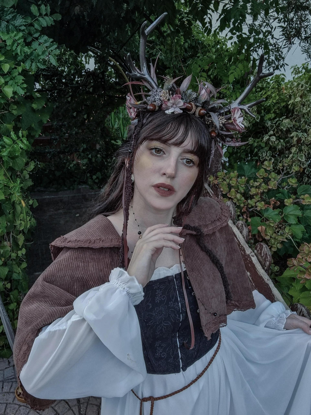 MOSTORY Flower Reindeer Antler Headband for Women
