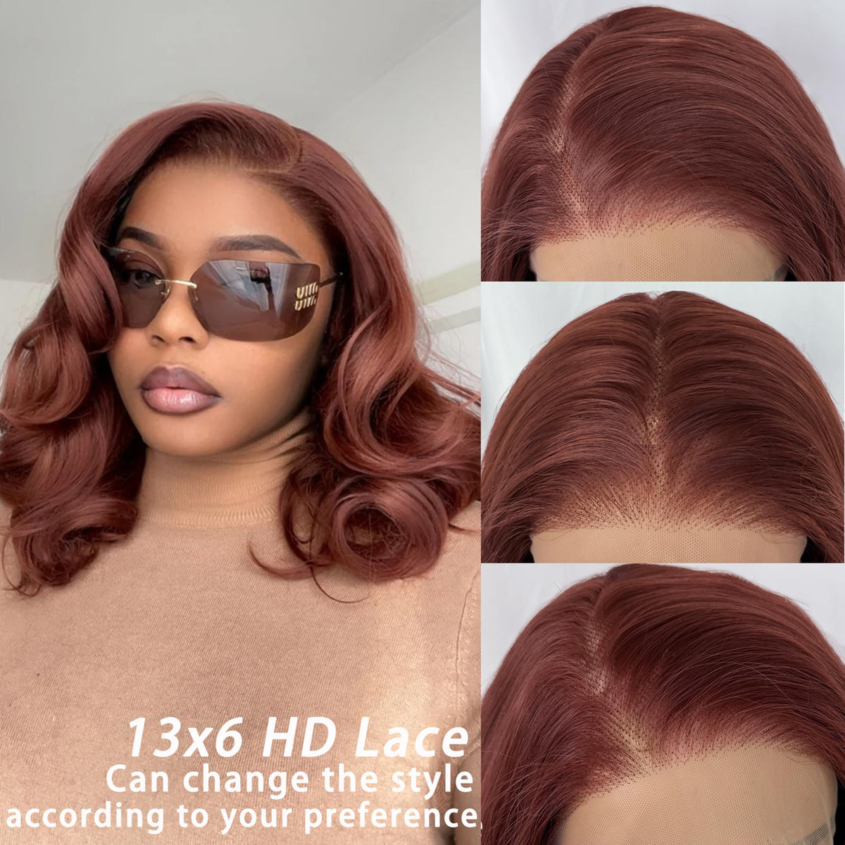 SOKU 13x6 HD Lace Front Wig, 18-Inch Wavy Glueless Synthetic Wig