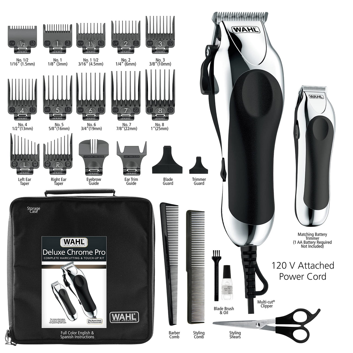 Wahl Deluxe Chrome Pro 25-Piece Corded Haircut & Grooming Kit