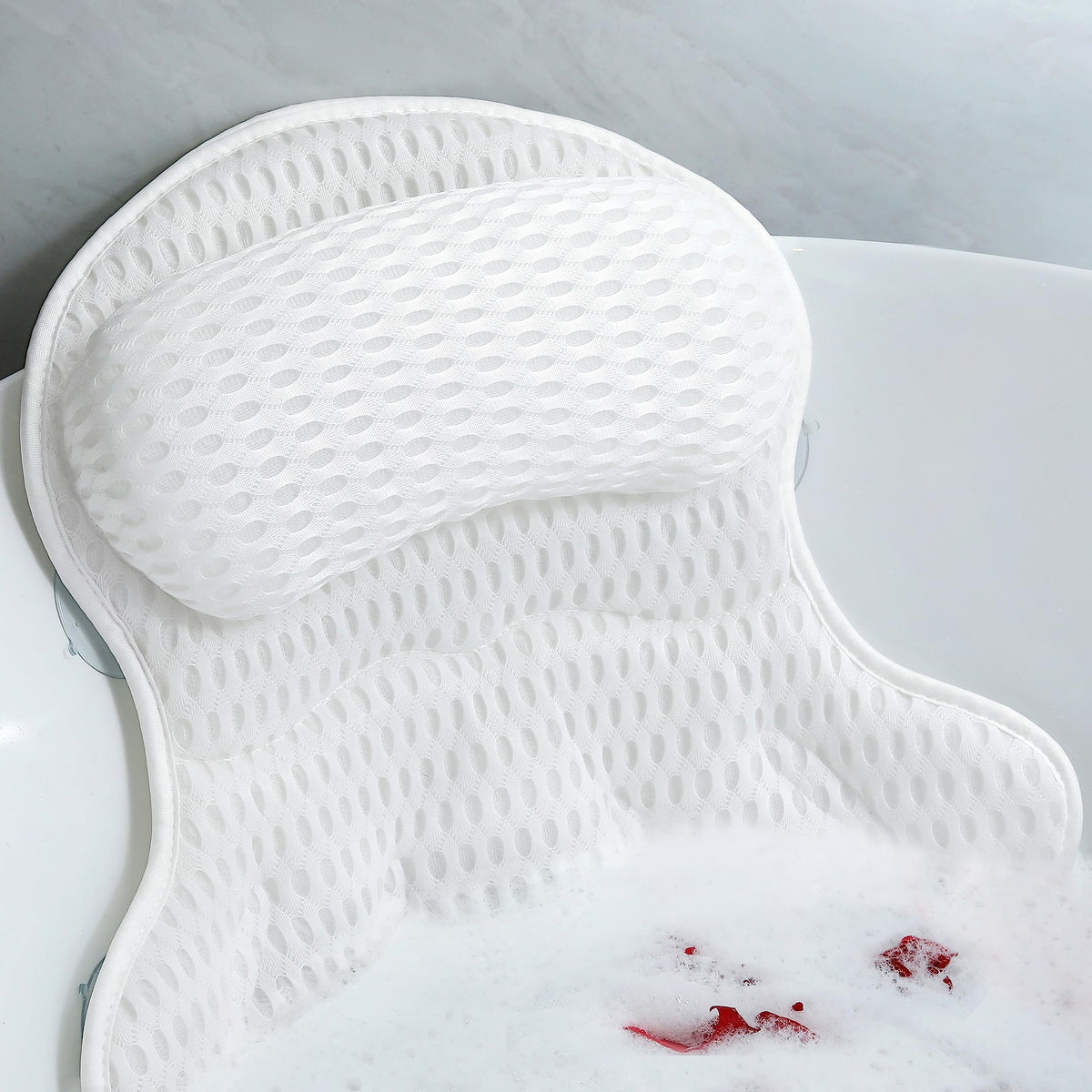 Luxury Bathtub Pillow with 4D Air-Mesh and Suction Cups