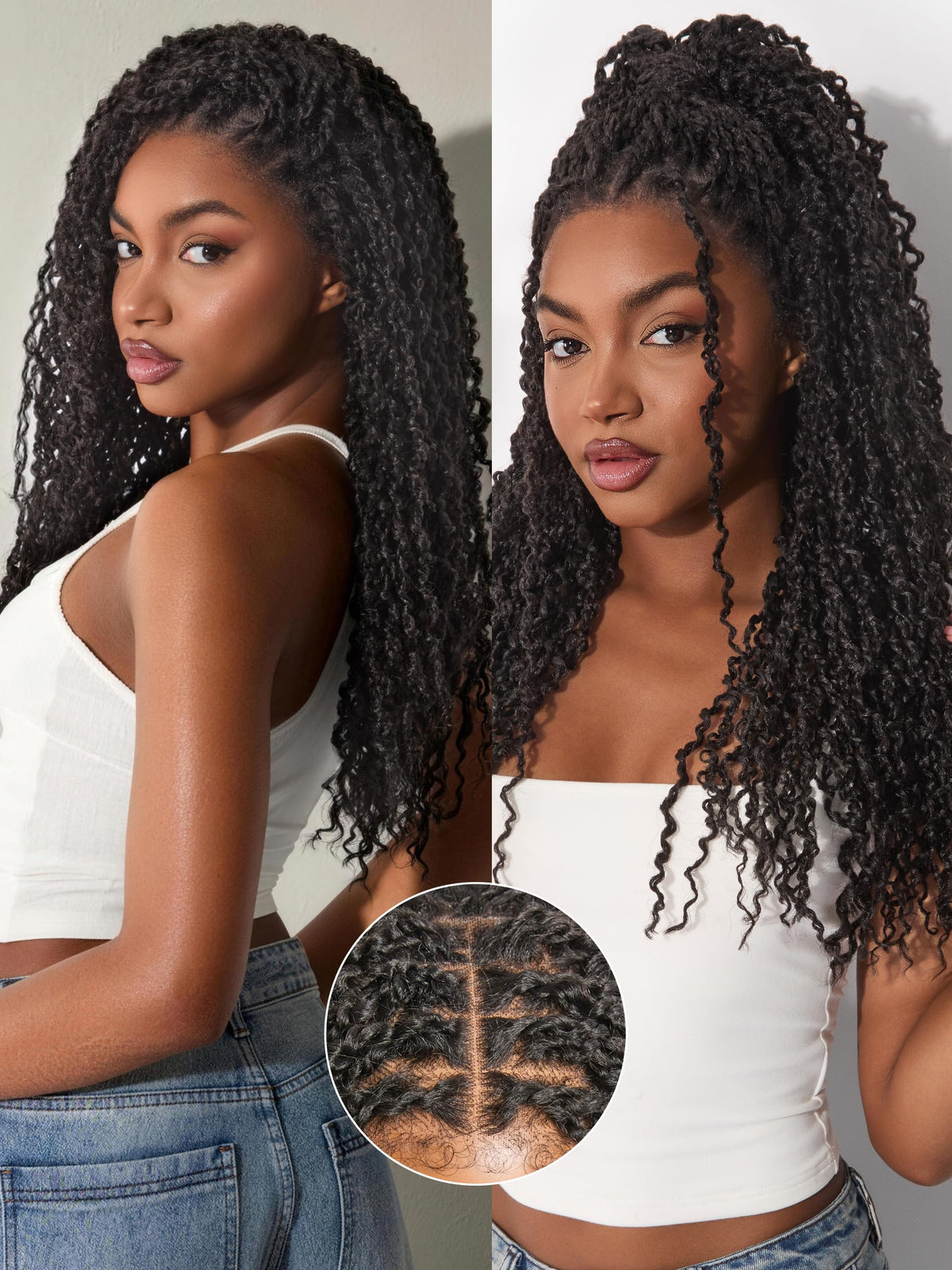 Frodio 24 Inch Boho Twist Curly Synthetic Wig with 13x6 HD Lace