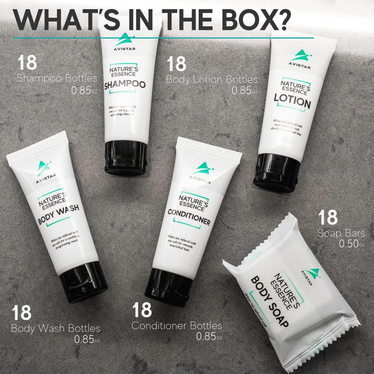 Hotel Toiletries Bulk Set, Travel-Size Guest Amenities