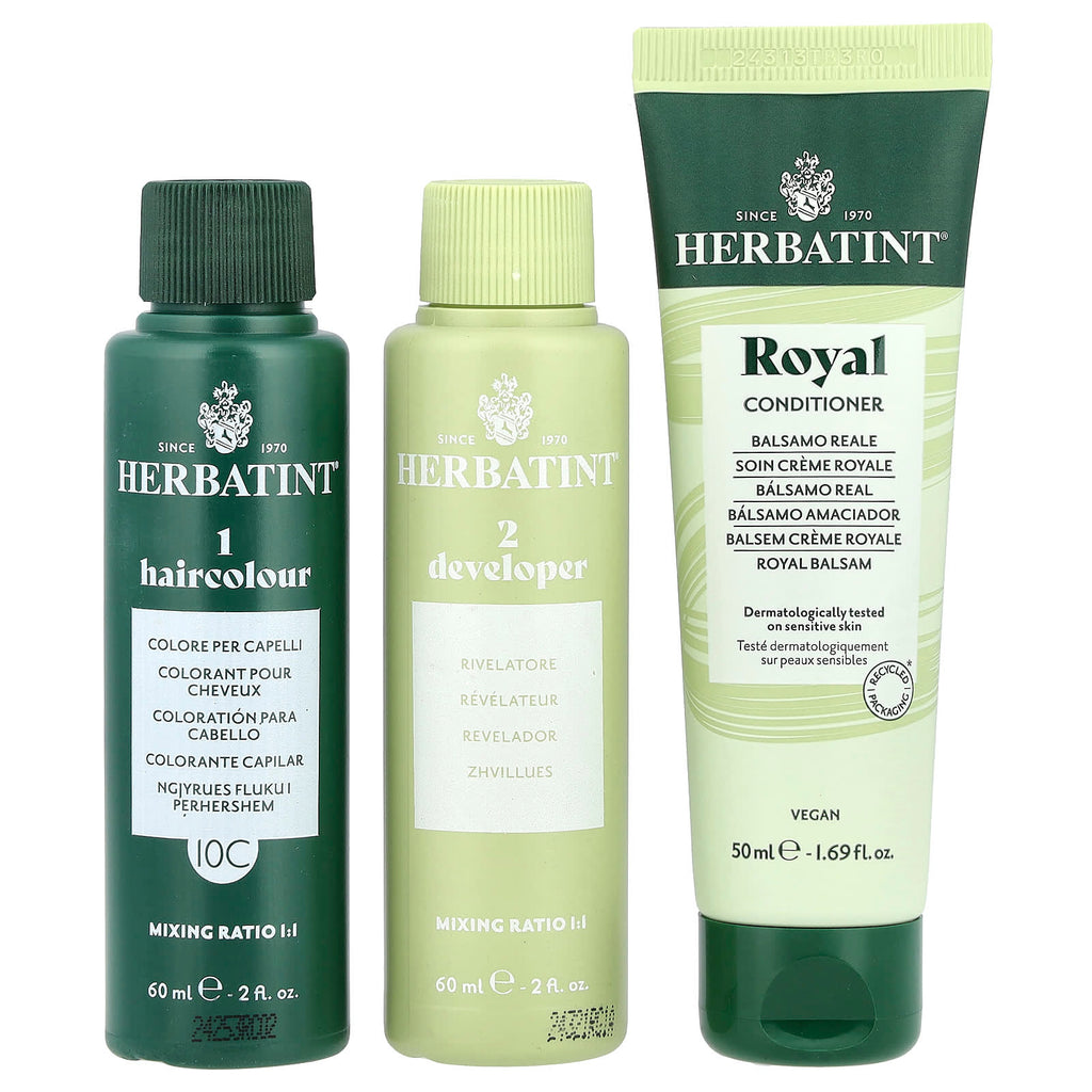 Herbatint, Permanent Haircolor Gel, 10C, Platinum Ash Blonde, 5.75 fl oz (170 ml)