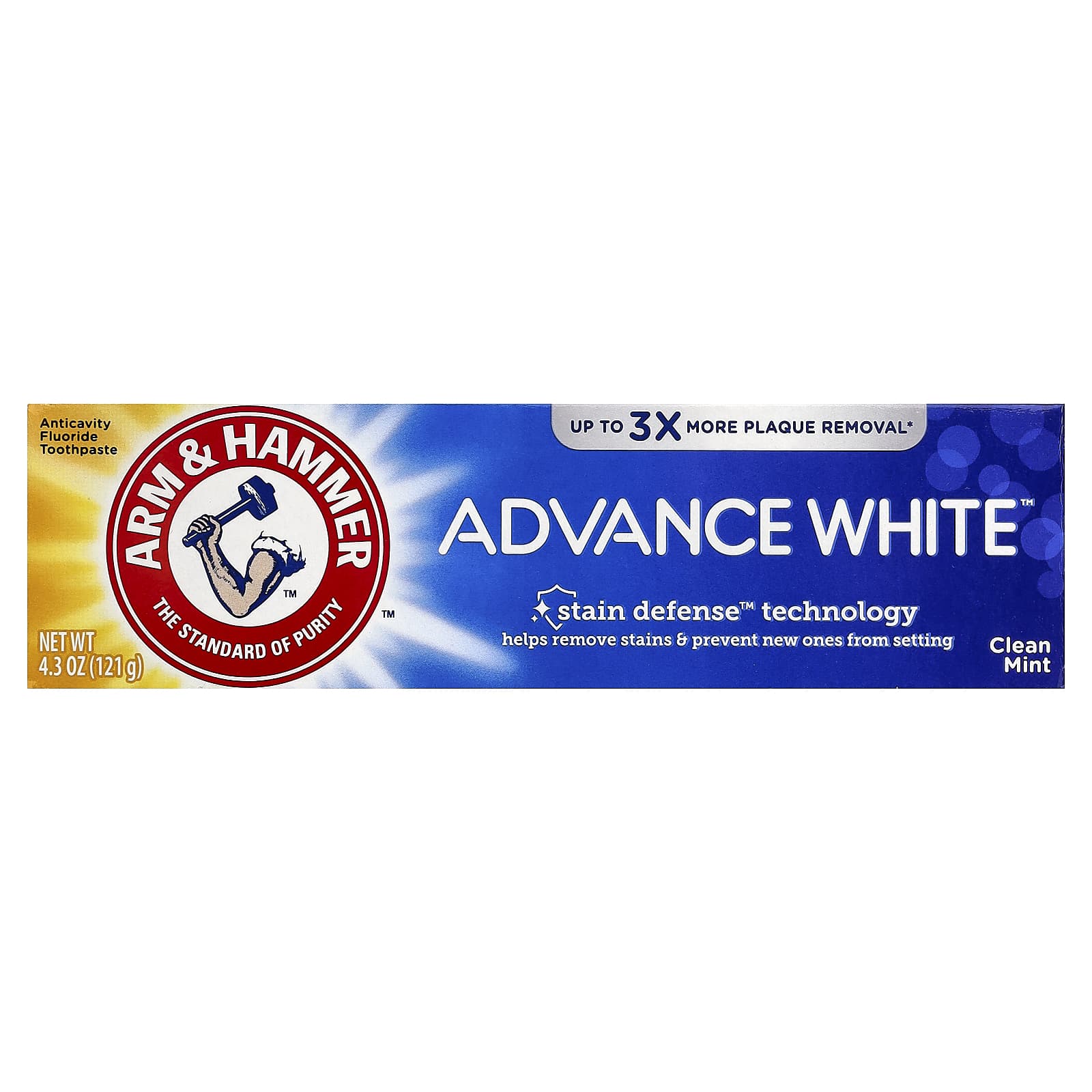 Arm & Hammer, AdvanceWhite, Anticavity Fluoride Toothpaste, Clean Mint, 4.3 oz (121 g)