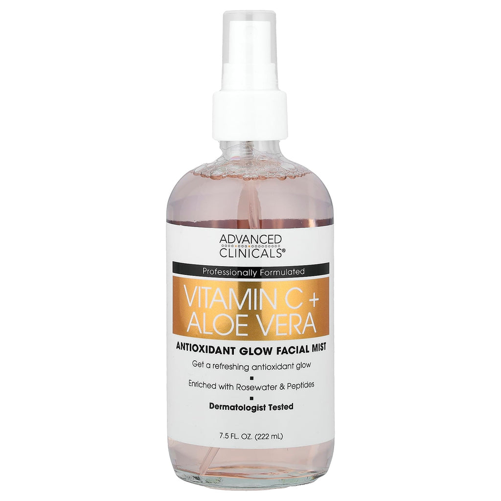 Advanced Clinicals, Vitamin C + Aloe Vera, Antioxidant Glow Facial Mist, 7.5 fl oz (222 ml)