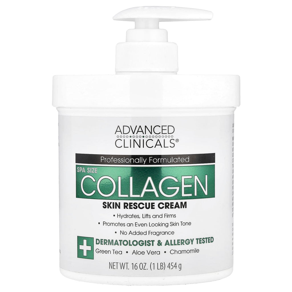 Advanced Clinicals, Collagen, Skin Rescue Cream, 16 oz (454 g)