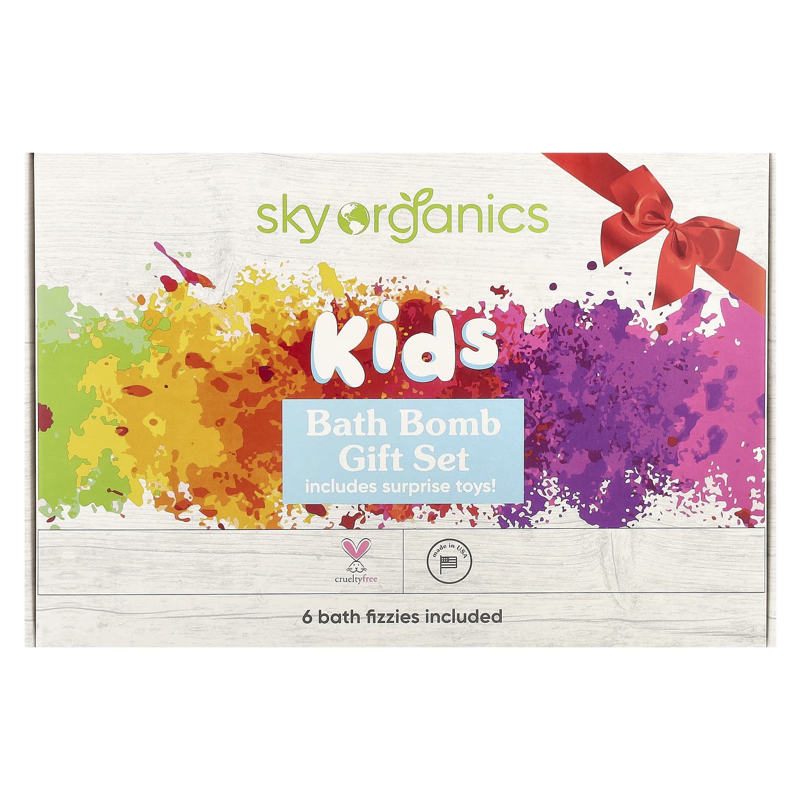 Sky Organics, Kids Bath Bomb Gift Set, 6 Bath Fizzies