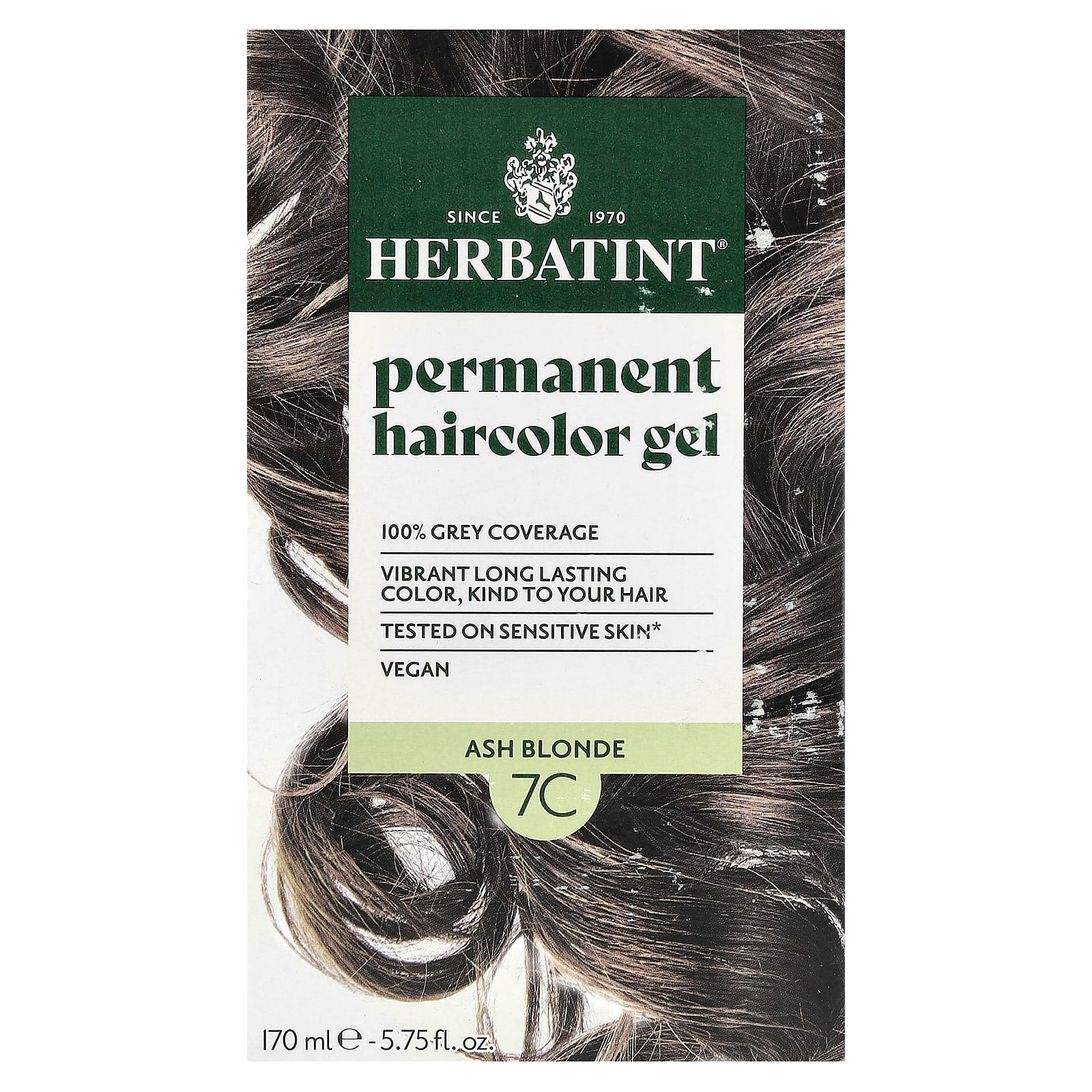 Herbatint, Permanent Haircolor Gel, 7C Ash Blonde, 5.75 fl oz (170 ml)