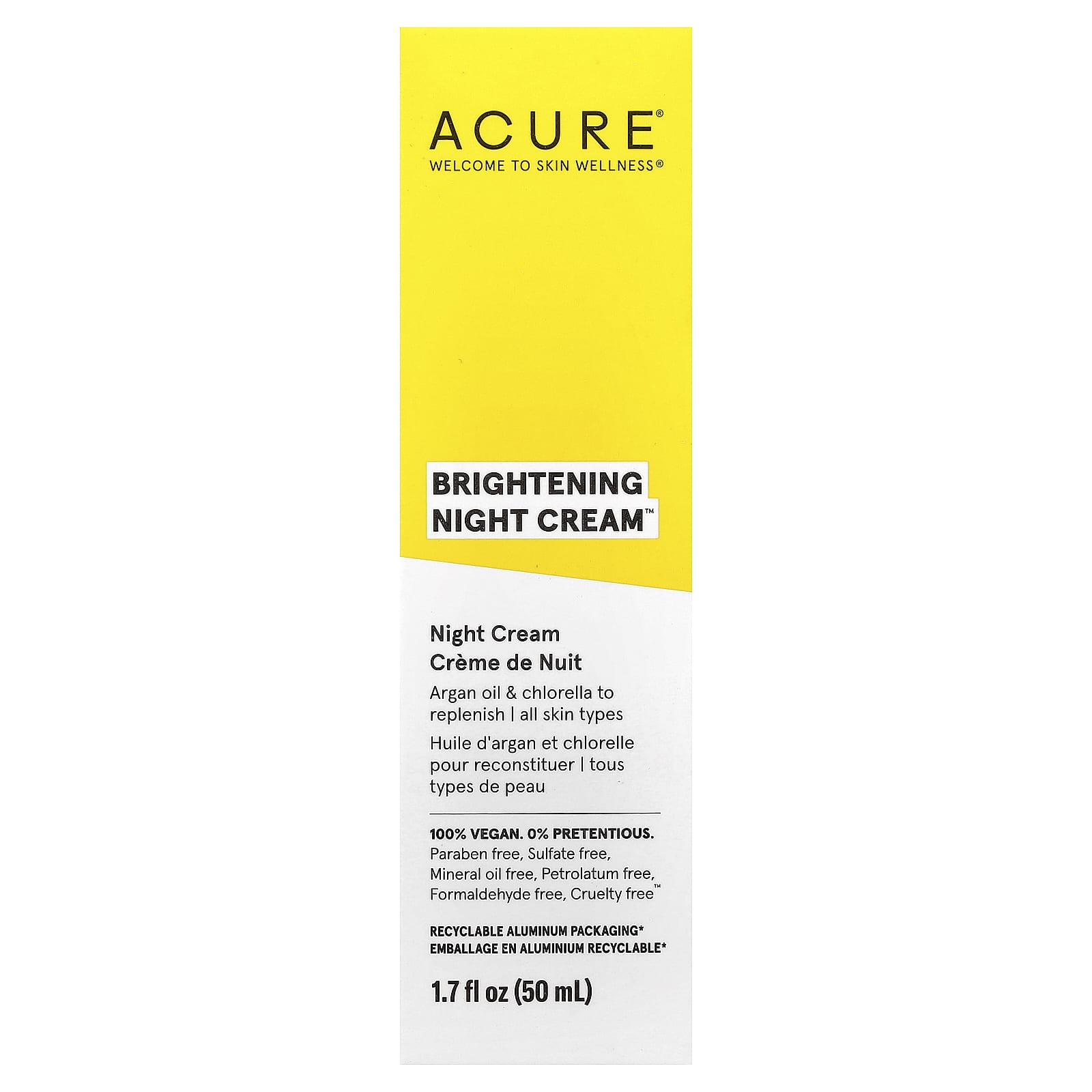 ACURE, Brightening Night Cream™, All Skin Types, 1.7 fl oz (50 ml)