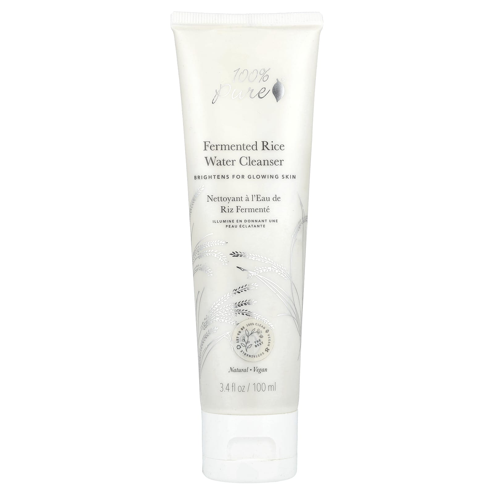 100% PURE, Fermented Rice Water Cleanser, 3.4 fl oz (100 ml)