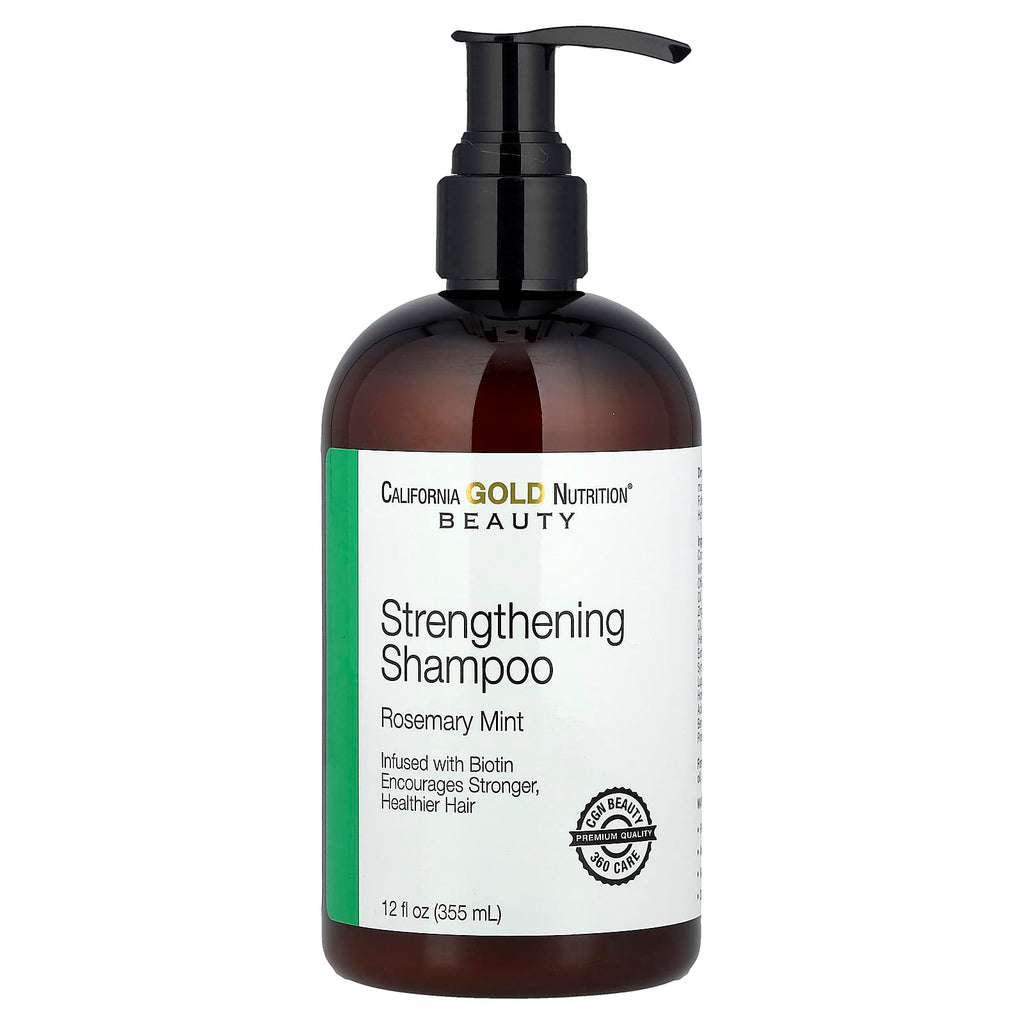 California Gold Nutrition, Strengthening Shampoo, Biotin, Rosemary Mint, 12 fl oz (355 ml)