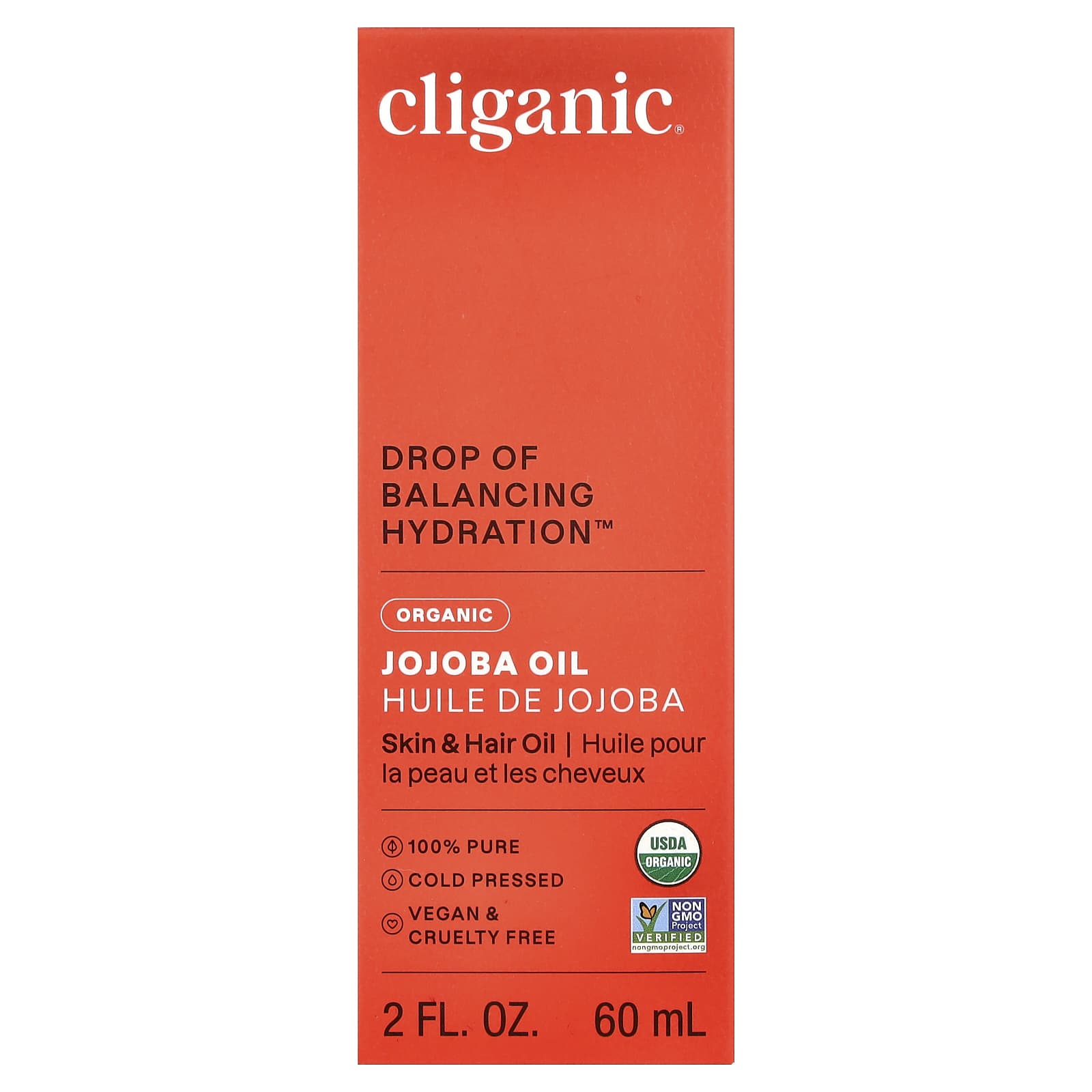 Cliganic, Organic Jojoba Oil, For Oily & Combination Skin , 2 fl oz (60 ml)
