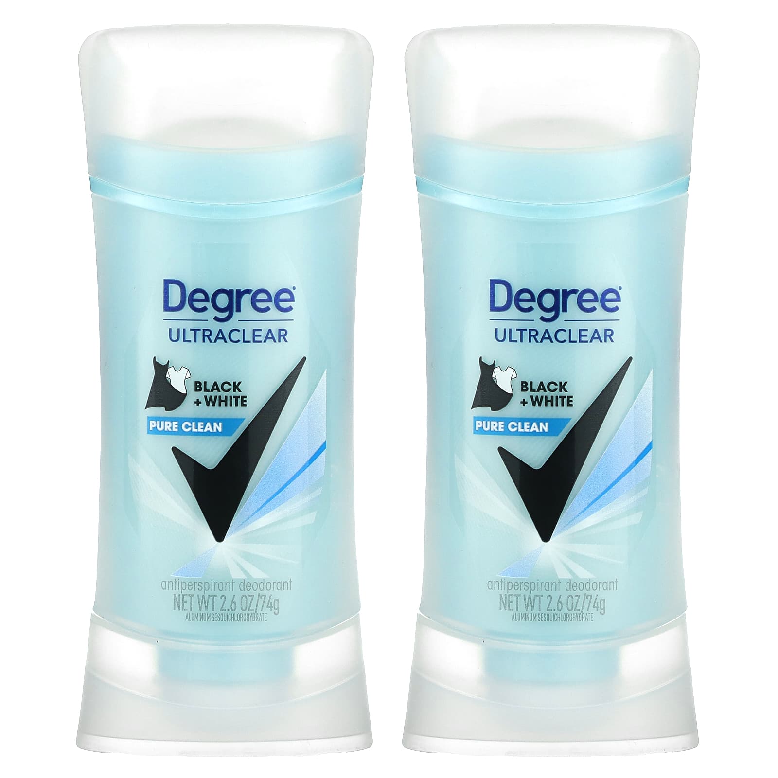 Degree, UltraClear, Black & White, Antiperspirant Deodorant, 2 Pack, 2.6 oz (74 g) Each