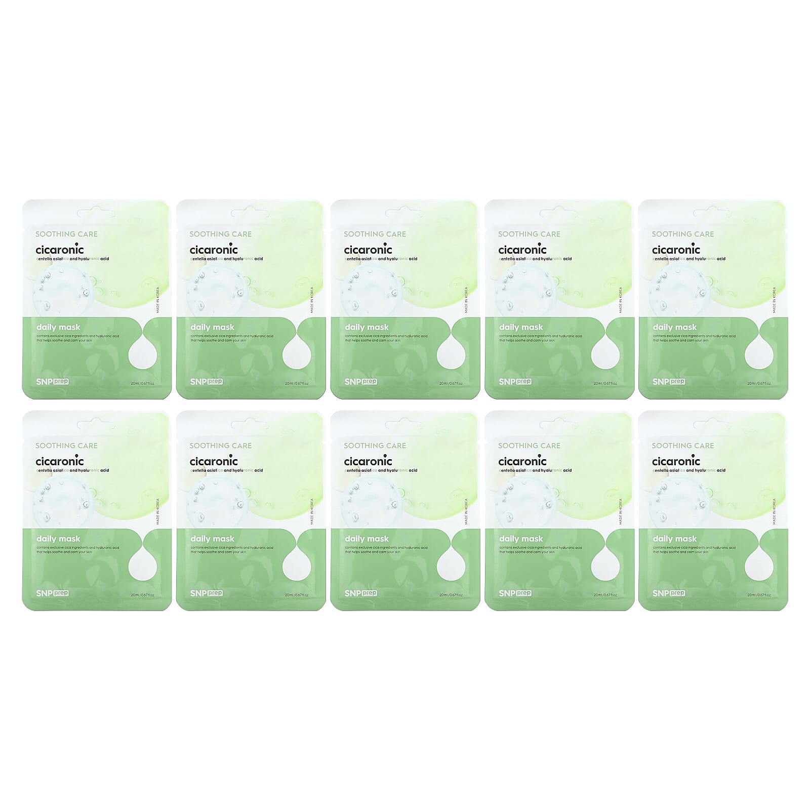 SNP, Daily Beauty Mask, Cicaronic , 10 Sheet Masks, 0.67 (20 ml) Each