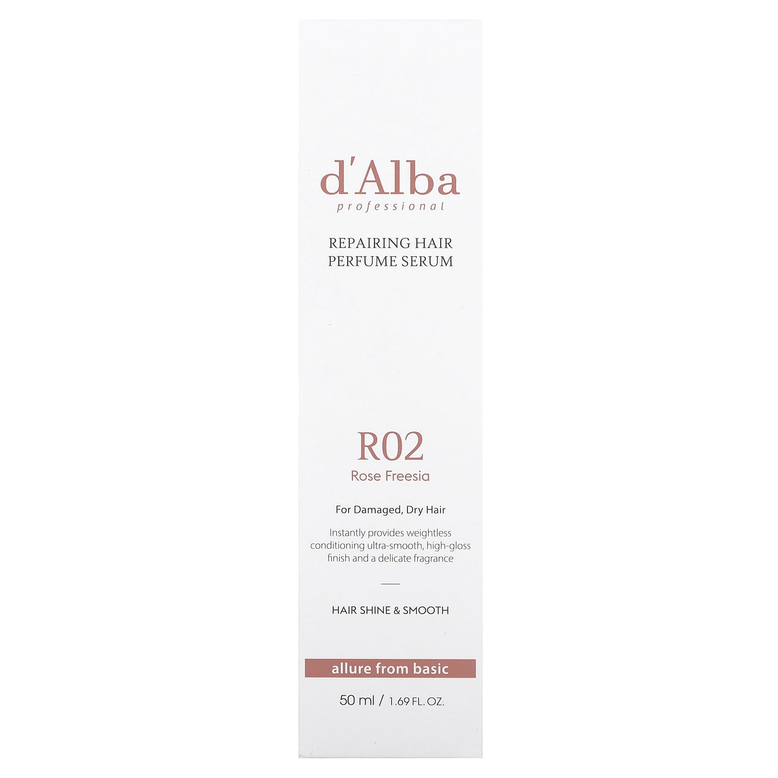 d'Alba, Professional, Repairing Hair Perfume Serum, R02 Rose Freesia , 1.69 fl oz (50 ml)