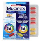Mucinex, Fast-Max Day Cold & Flu and Nightshift Night Severe Cold & Flu, Maximum Strength, For Ages 12+, 2 Bottles, 40 Caplets
