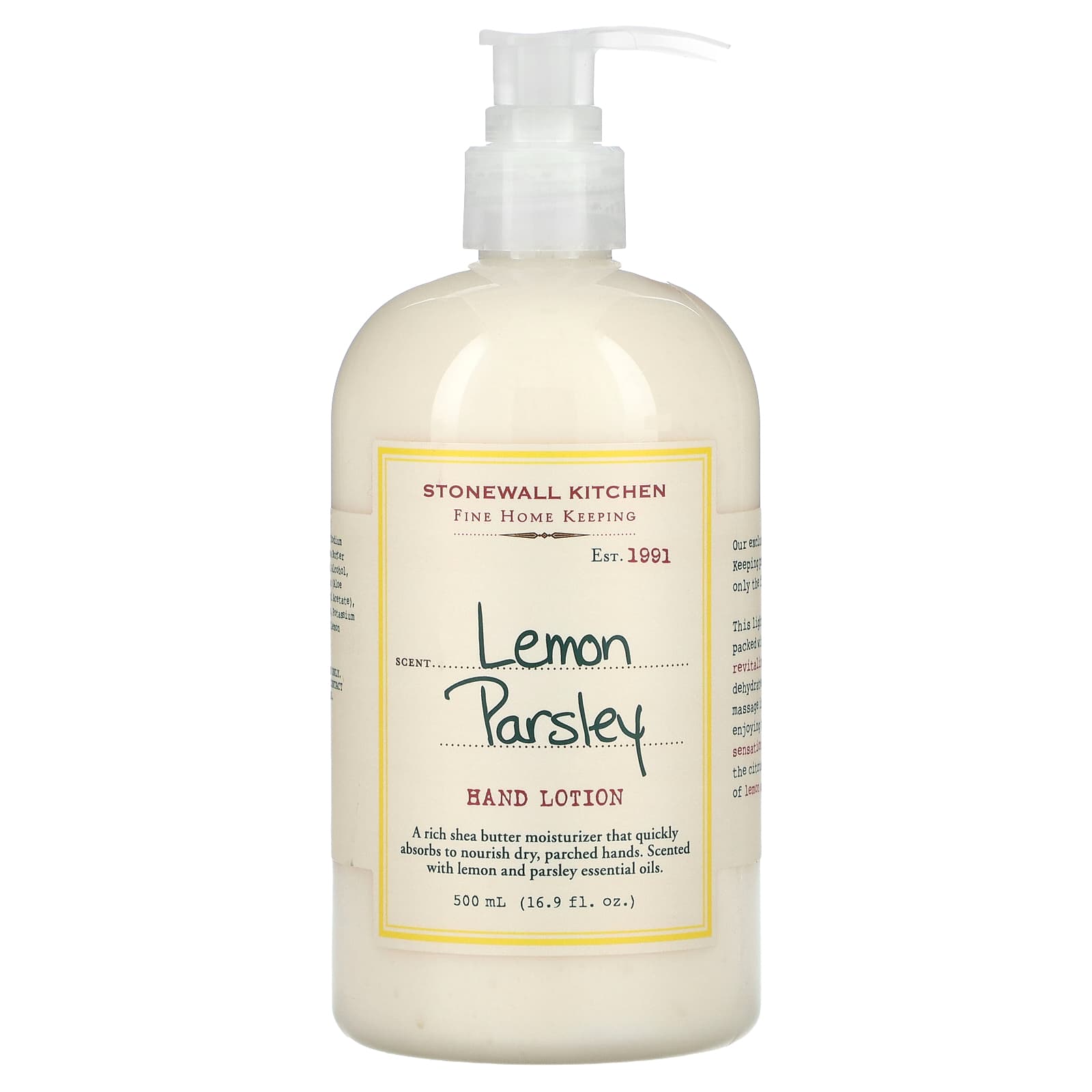 Stonewall Kitchen, Hand Lotion, Lemon Parsley, 16.9 fl oz (500 ml)