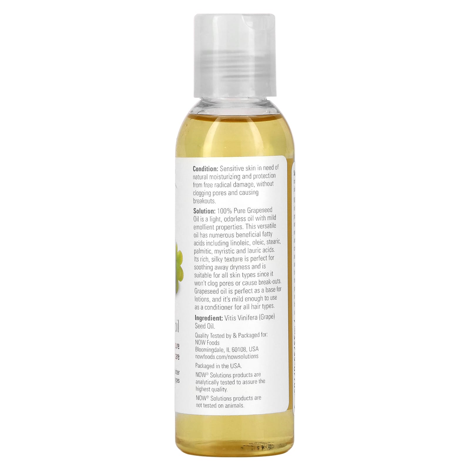 NOW Foods, Solutions, Grapeseed Oil, 4 fl oz (118 ml)