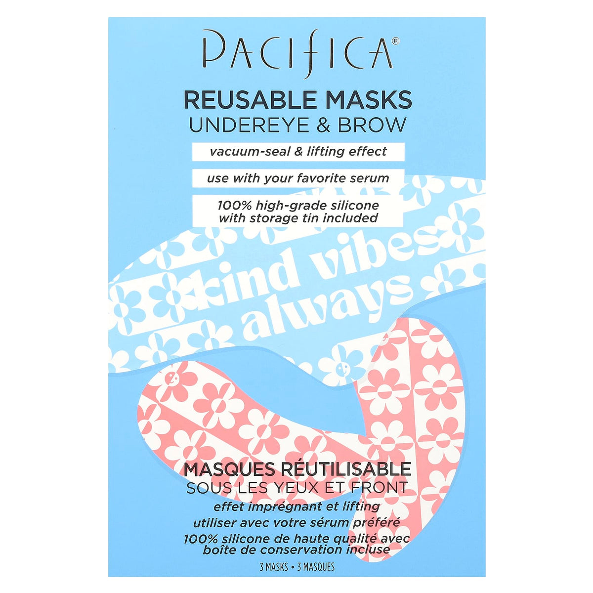 Pacifica, Reusable Undereye & Brow Beauty Masks, 3 Masks